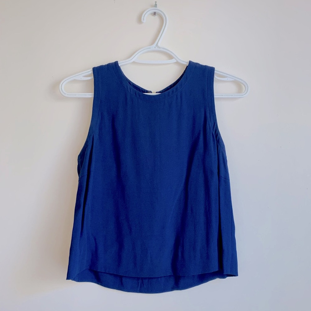 MARNI Cobalt Blue Sleeveless Crop Top Size 38 (XS/S)